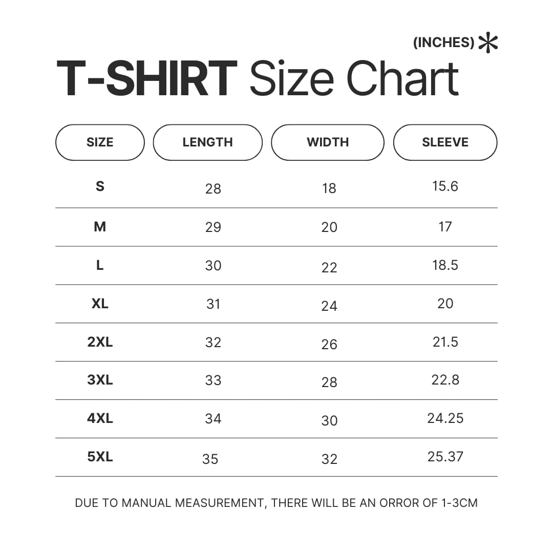 T shirt Size Chart - Boston Terrier Gifts