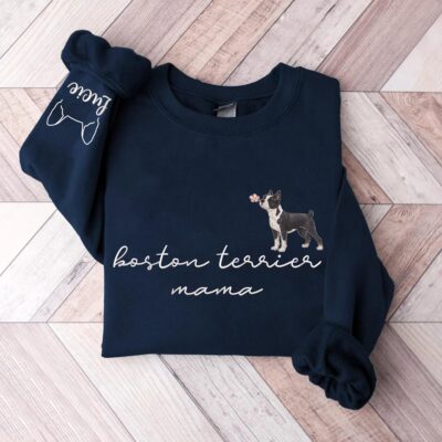 Boston Terrier Mama Embroidered Sweatshirt