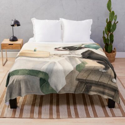 Boston Terrier Modern Artwork Throw Blanket
