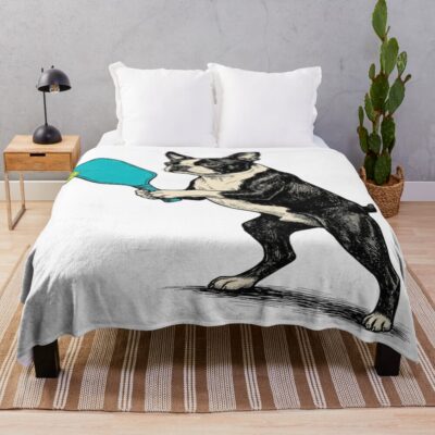 Boston Terrier Iconic Illustration Throw Blanket