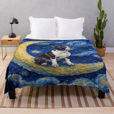Boston Terrier Classic Illustration Throw Blanket