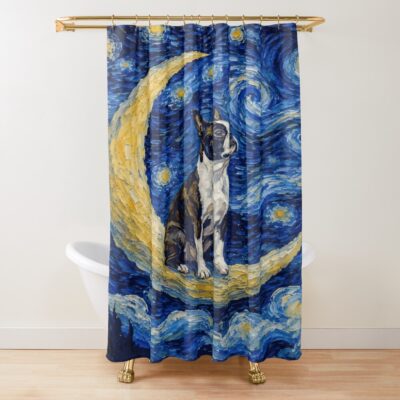 Boston Terrier Classic Illustration Shower Curtain