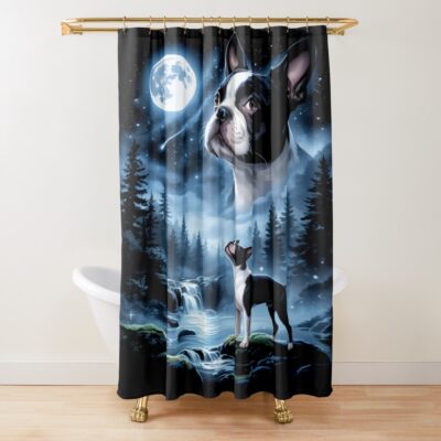 Boston Terrier Signature Artwork Shower Curtain