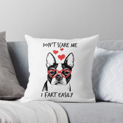Boston Terrier Minimalist Design Throw Pillow
