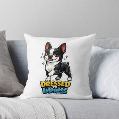 Boston Terrier Iconic Artwork Throw Pillow