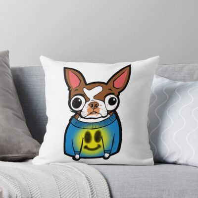 Boston Terrier Aesthetic Design Throw Pillow
