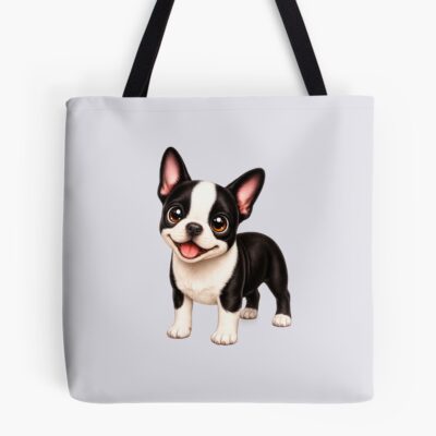 Boston Terrier Graphic Illustration Tote Bag